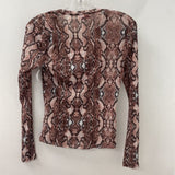 PARKER WOMEN'S TOP pink snake print S