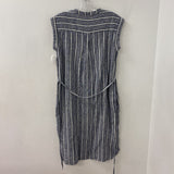 JOE FRESH WOMEN'S DRESS white grey stripe S