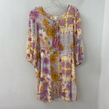 tribal jeans WOMEN'S DRESS orange pink floral L