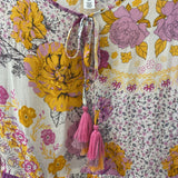tribal jeans WOMEN'S DRESS orange pink floral L