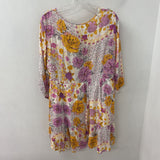 tribal jeans WOMEN'S DRESS orange pink floral L