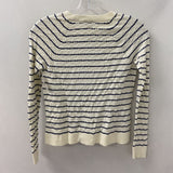 J CREW WOMEN'S SWEATER white navy stripe XS