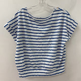 k WOMEN'S TOP blue white stripe M