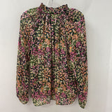 H&M WOMEN'S BLOUSE/SHIRT navy multi floral S