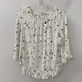 GAP WOMEN'S BLOUSE/SHIRT white black stars S