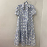WOMEN'S DRESS white blue pattern S