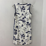 HOBBS WOMEN'S DRESS white navy tropical isle 6