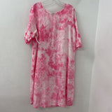 made in Italy WOMEN'S DRESS pink white tiedye M/L