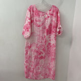 made in Italy WOMEN'S DRESS pink white tiedye M/L
