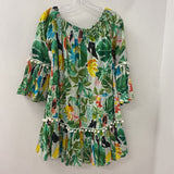 TRUE DESTINATIONS WOMEN'S DRESS green multi tropical L