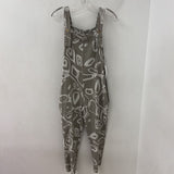 M made in italy WOMEN'S JUMPSUIT taupe white geo print XS