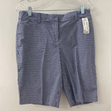 TALBOTS WOMEN'S SHORTS navy white ginham 6