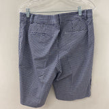 TALBOTS WOMEN'S SHORTS navy white ginham 6