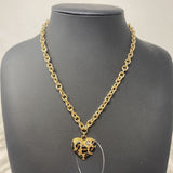 GUESS WOMEN'S NECKLACE gold leopard