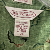 Northern Reflections WOMEN'S BLOUSE/SHIRT green multi leaf print L