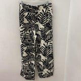 H&M WOMEN'S PANTS white black tropical L