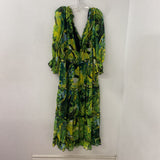 WOMEN'S DRESS green tropical XL