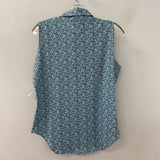 WOMEN'S ACTIVE TOP green white small floral L