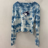 NEW ERA WOMEN'S T-SHIRT blue white tie-dye L