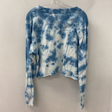 NEW ERA WOMEN'S T-SHIRT blue white tie-dye L