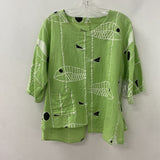 WOMEN'S BLOUSE/SHIRT lime fish print M