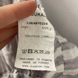 LUUKAA WOMEN'S PANTS white lilac stripe 10
