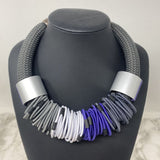 WOMEN'S NECKLACE silver blue black grey