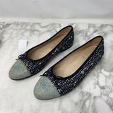 CHANEL WOMEN'S FLATS black green 39.5