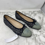 CHANEL WOMEN'S FLATS black green 39.5