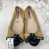 PRADA WOMEN'S FLATS beige black 38