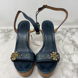 TORY BURCH WOMEN'S SANDALS teal blue gold 8.5