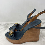 TORY BURCH WOMEN'S SANDALS teal blue gold 8.5