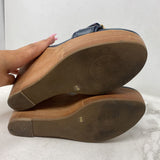 TORY BURCH WOMEN'S SANDALS teal blue gold 8.5