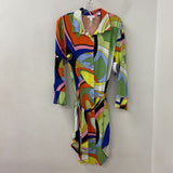 WOMEN'S DRESS green blue white multi M