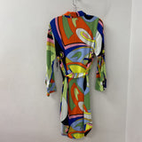 WOMEN'S DRESS green blue white multi M