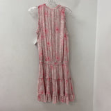 POUPETTE ST BARTH WOMEN'S DRESS pink white L