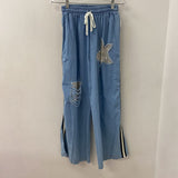 WOMEN'S PANTS blue silver black S/M