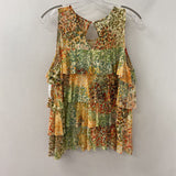 MELANIE LYNE WOMEN'S TOP green yellow orange L