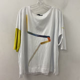 OZAI N KU WOMEN'S T-SHIRT white yellow blue M/2
