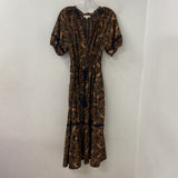 MOON RIVER WOMEN'S DRESS black orange brown L