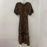 MOON RIVER WOMEN'S DRESS black orange brown L