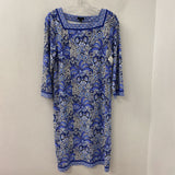 TALBOTS WOMEN'S DRESS blues white L