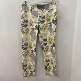 LISETTE L WOMEN'S PANTS cream taupe floral L