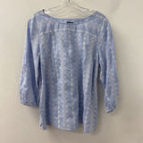 TALBOTS WOMEN'S BLOUSE/SHIRT blue white L