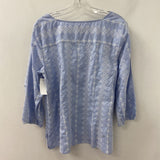 TALBOTS WOMEN'S BLOUSE/SHIRT blue white L
