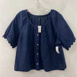 TALBOTS WOMEN'S BLOUSE/SHIRT navy XL