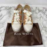 RON WHITE WOMEN'S SNEAKERS cream orange 40