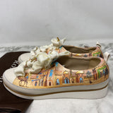 RON WHITE WOMEN'S SNEAKERS cream orange 40