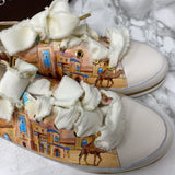 RON WHITE WOMEN'S SNEAKERS cream orange 40
