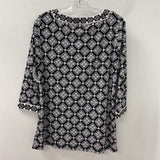 WOMEN'S TOP black white grey pattern L